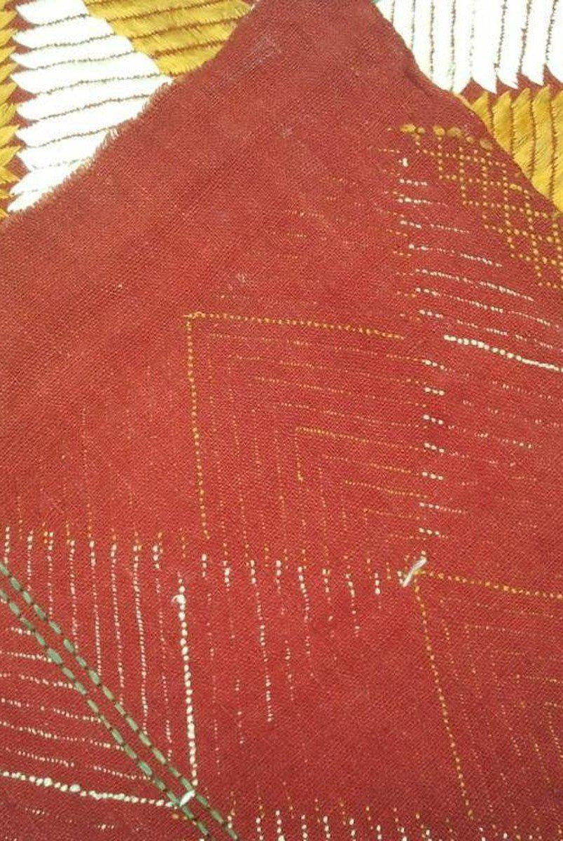 547 Old Phulkari Bagh in White & Gold Motifs-WOVENSOULS-Antique-Vintage-Textiles-Art-Decor