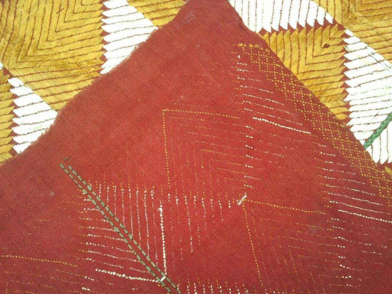 547 Old Phulkari Bagh in White & Gold Motifs-WOVENSOULS-Antique-Vintage-Textiles-Art-Decor