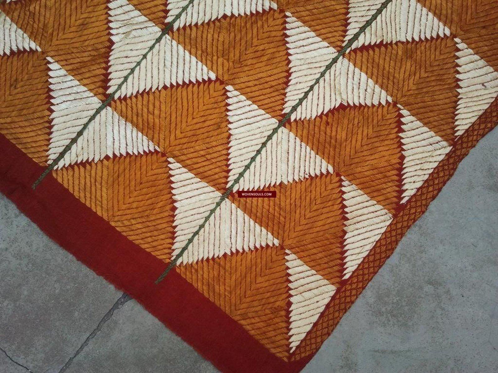 547 Old Phulkari Bagh in White & Gold Motifs-WOVENSOULS-Antique-Vintage-Textiles-Art-Decor