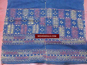 5523 Simple Hilltribe Tunic with Job's Tear Seed Embroidery - SOLD-WOVENSOULS-Antique-Vintage-Textiles-Art-Decor