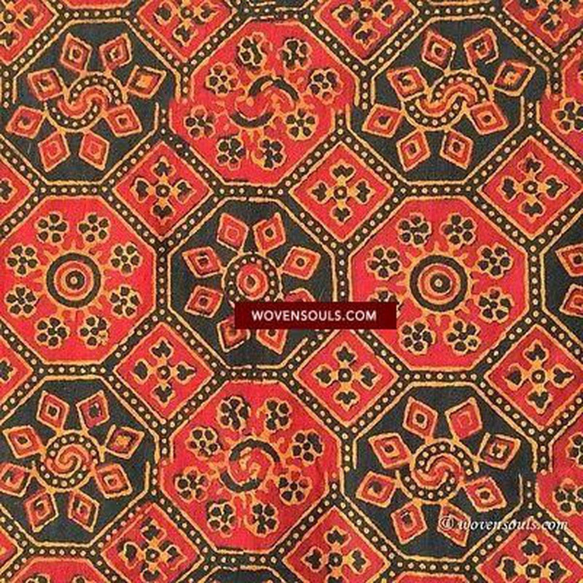 Black - Handcrafted Quilted Ajrakh Block Printed Fabric Tote Bag by Chhoti Si Asha 136