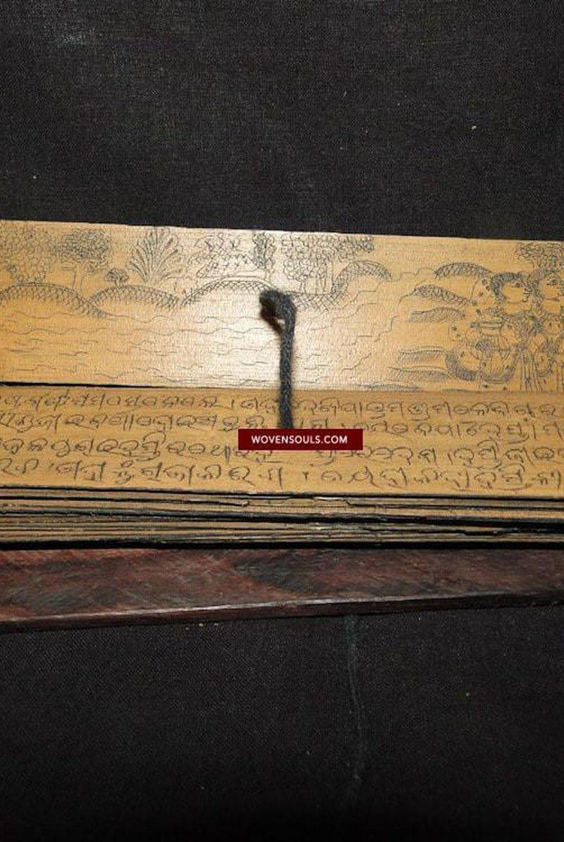 557 Mansucript Palm Leaf Orissa - Laxmi Purana-WOVENSOULS-Antique-Vintage-Textiles-Art-Decor