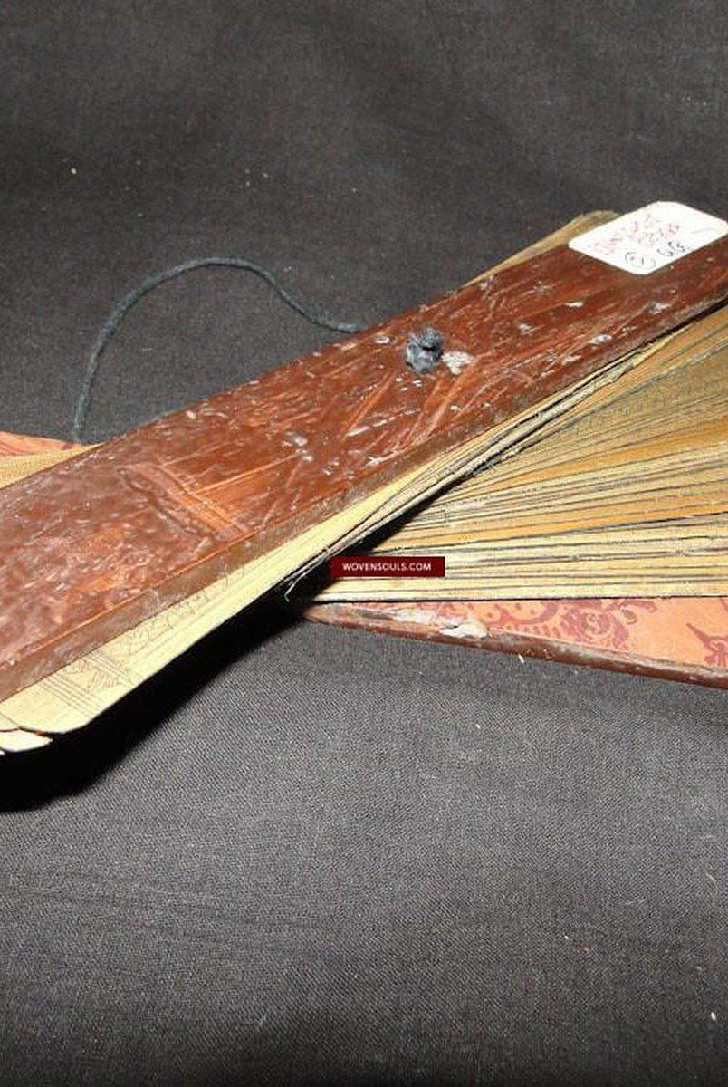 561 Old Indian Palm Leaf Manuscript- Geet Gobind-WOVENSOULS-Antique-Vintage-Textiles-Art-Decor