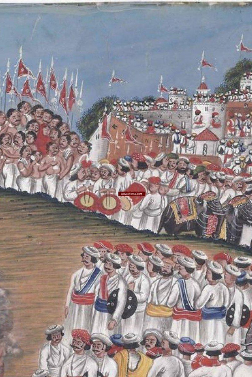 571 SOLD Company School Mica Painting - Sati or Suttee - Rituals & Festivals series - 1-WOVENSOULS-Antique-Vintage-Textiles-Art-Decor