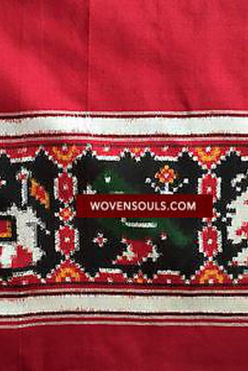 5712 SOLD - Handwoven Silk Double Ikat Patola Shawl - Recently Made-WOVENSOULS-Antique-Vintage-Textiles-Art-Decor