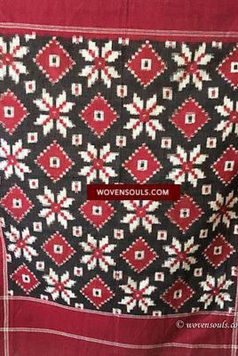 5722 Handgewebtes Telia Rumal Doppel-Ikat-Schal-Accessoire – Kürzlich hergestellt – VERKAUFT-WOVENSOULS-Antike-Vintage-Textilien-Kunst-Dekor
