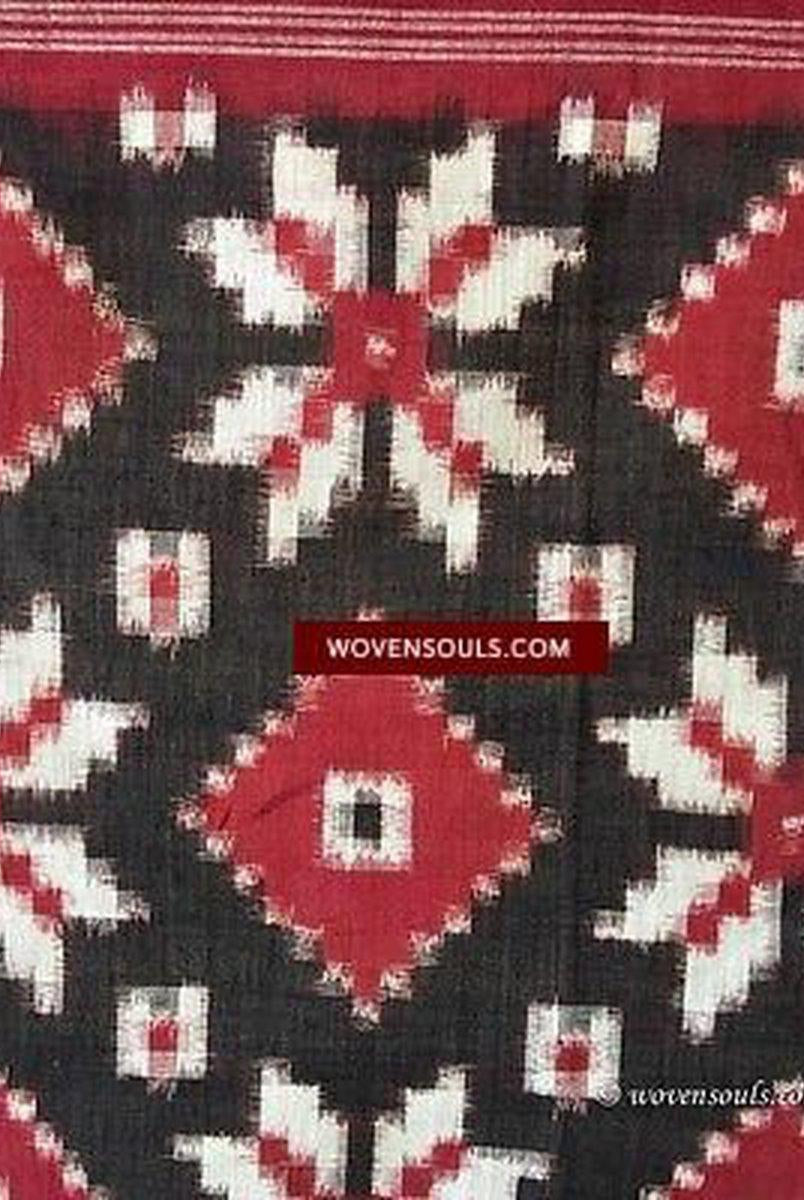 5722 Handgewebtes Telia Rumal Doppel-Ikat-Schal-Accessoire – Kürzlich hergestellt – VERKAUFT-WOVENSOULS-Antike-Vintage-Textilien-Kunst-Dekor