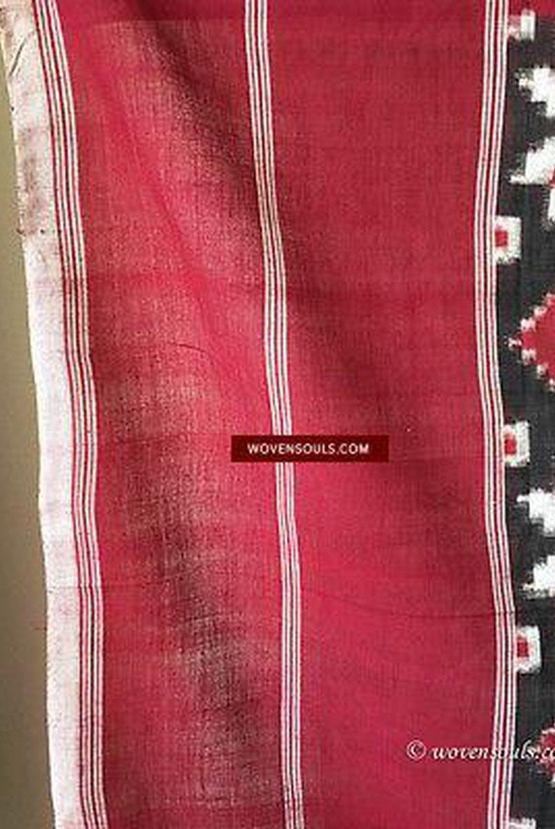 5722 Handgewebtes Telia Rumal Doppel-Ikat-Schal-Accessoire – Kürzlich hergestellt – VERKAUFT-WOVENSOULS-Antike-Vintage-Textilien-Kunst-Dekor