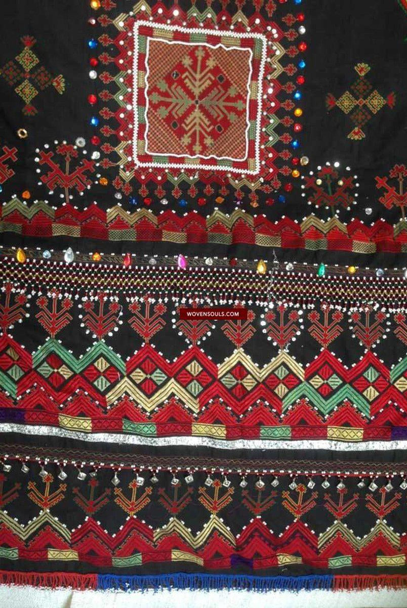 589 Heavy Abbasi Kohistan Superfine Embroidery Wedding Shawl Textile-WOVENSOULS-Antique-Vintage-Textiles-Art-Decor