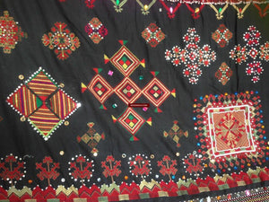 589 Heavy Abbasi Kohistan Superfine Embroidery Wedding Shawl Textile-WOVENSOULS-Antique-Vintage-Textiles-Art-Decor