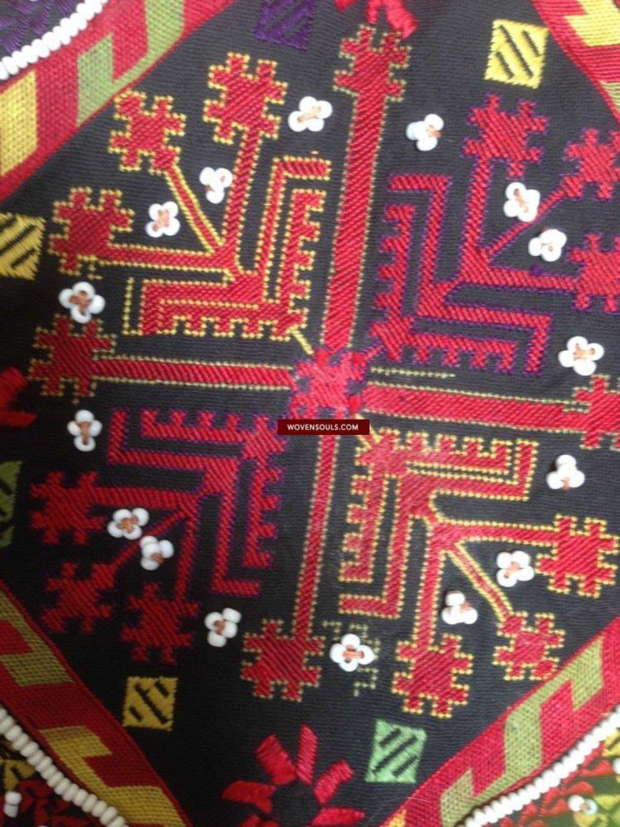 590 Semi Antique Abbasi Kohistan Wedding Shawl Textile with Superfine Embroidery-WOVENSOULS-Antique-Vintage-Textiles-Art-Decor