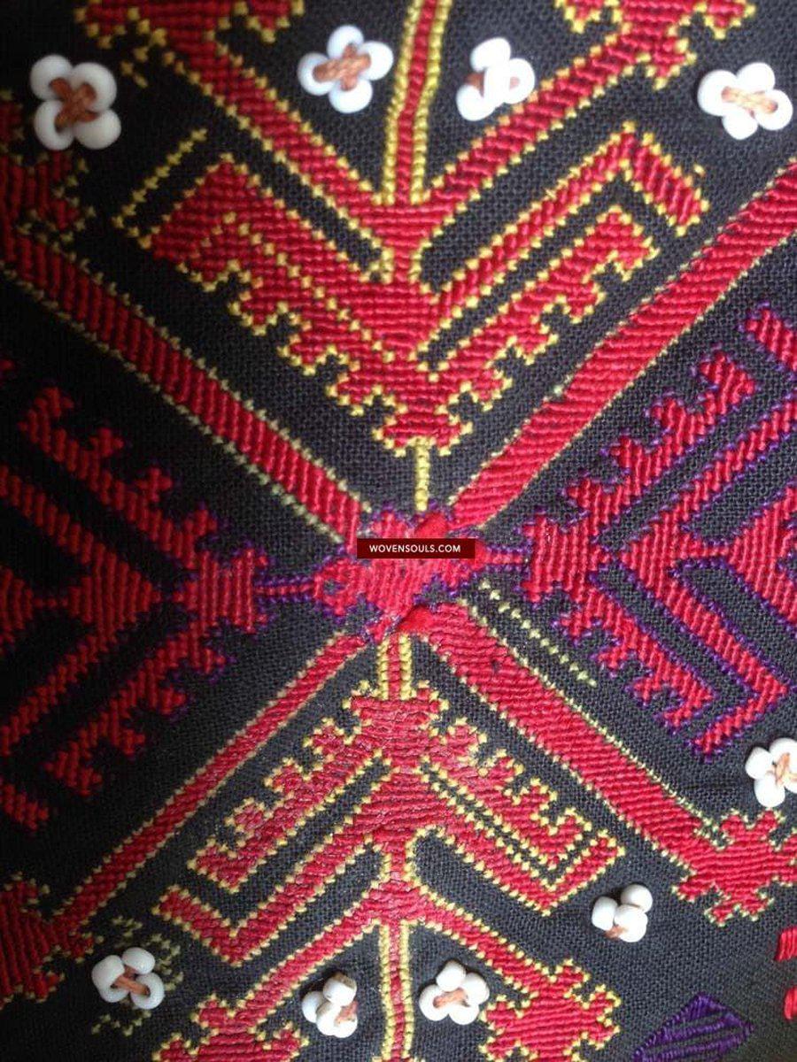 590 Semi Antique Abbasi Kohistan Wedding Shawl Textile with Superfine Embroidery-WOVENSOULS-Antique-Vintage-Textiles-Art-Decor