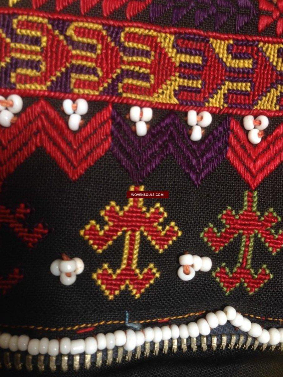 590 Semi Antique Abbasi Kohistan Wedding Shawl Textile with Superfine Embroidery-WOVENSOULS-Antique-Vintage-Textiles-Art-Decor