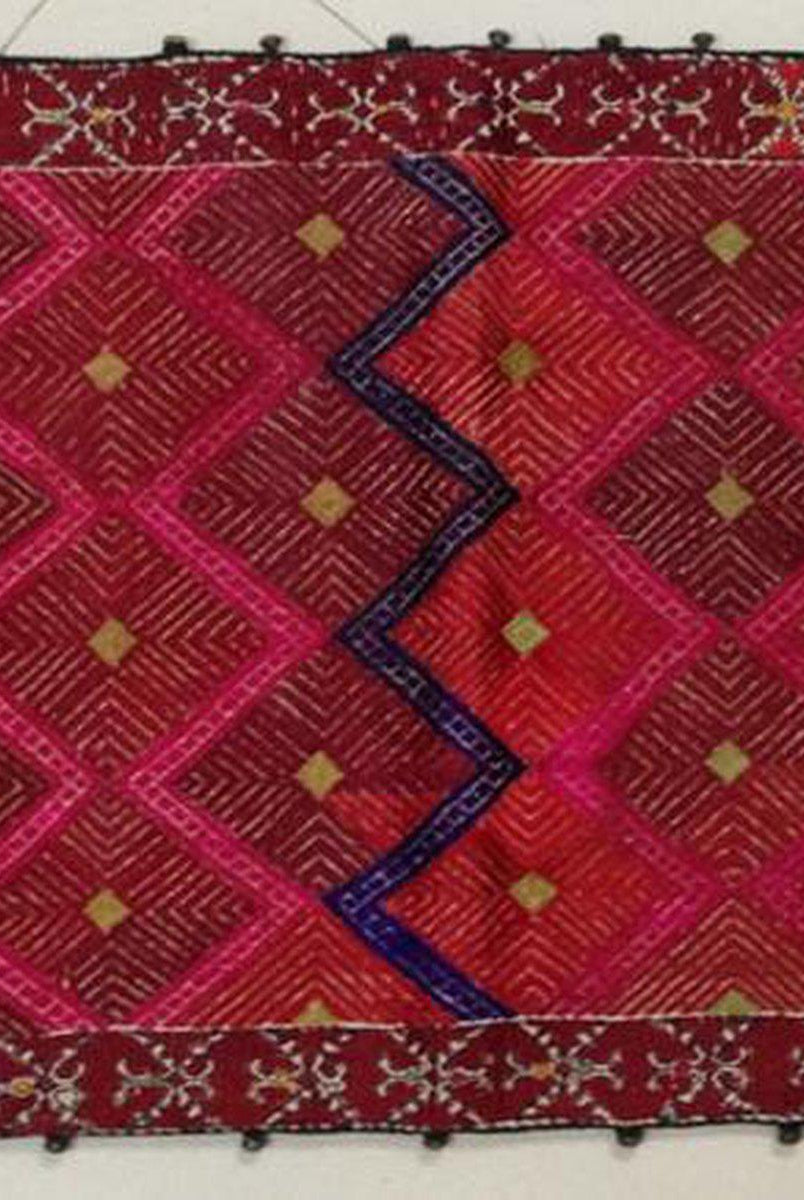 597 Antique Swat Valley Textile Art Embroidery Pillow Case-WOVENSOULS-Antique-Vintage-Textiles-Art-Decor