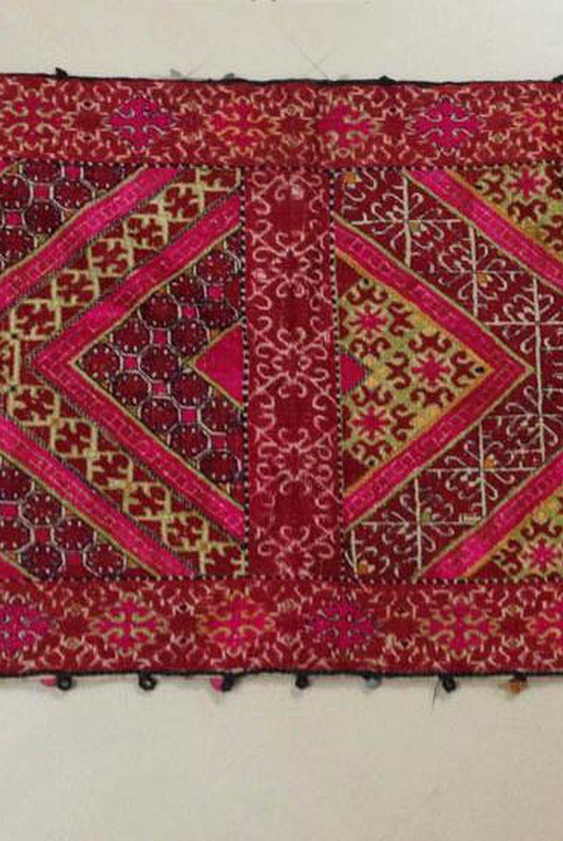 598 Antique Swat Valley Textile Art Embroidery Pillow Case-WOVENSOULS-Antique-Vintage-Textiles-Art-Decor