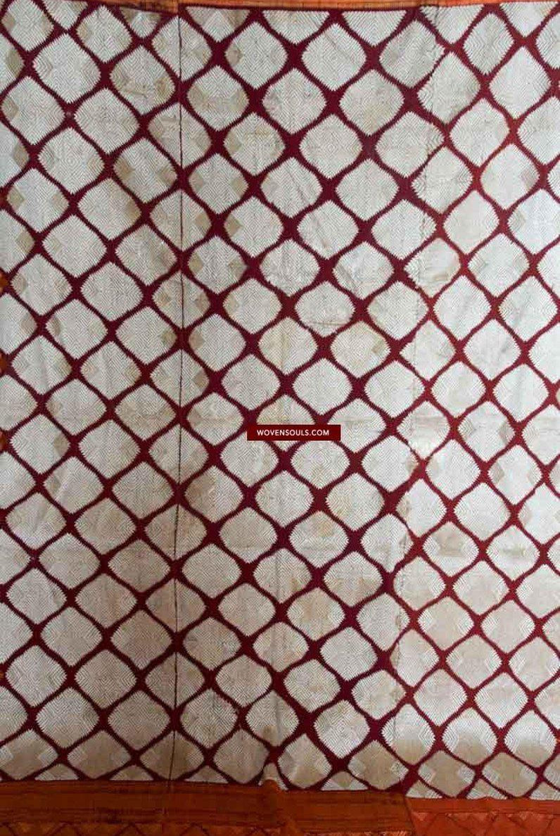603 SOLD Rare White Chand Bagh Phulkari Wedding Textile Embroidery-WOVENSOULS-Antique-Vintage-Textiles-Art-Decor