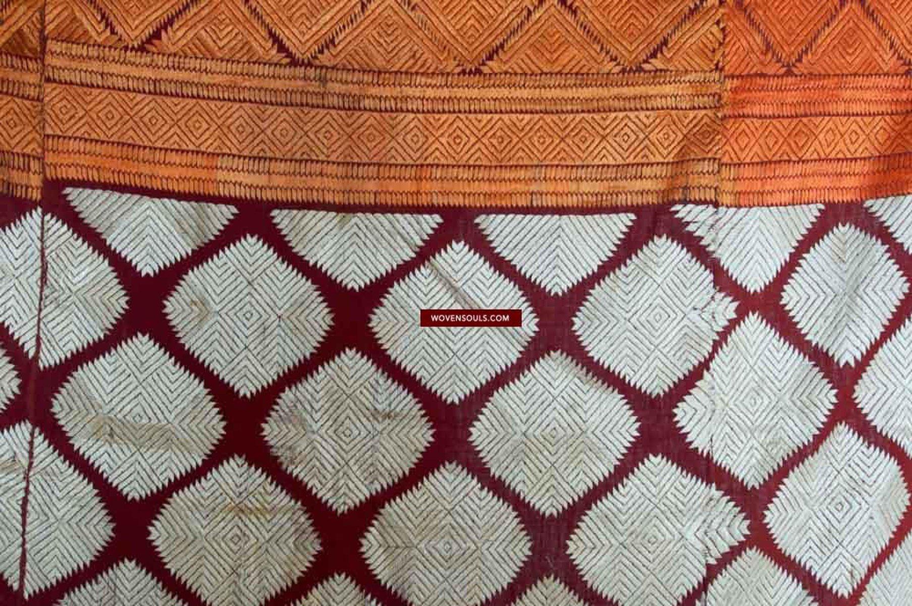 603 SOLD Rare White Chand Bagh Phulkari Wedding Textile Embroidery-WOVENSOULS-Antique-Vintage-Textiles-Art-Decor