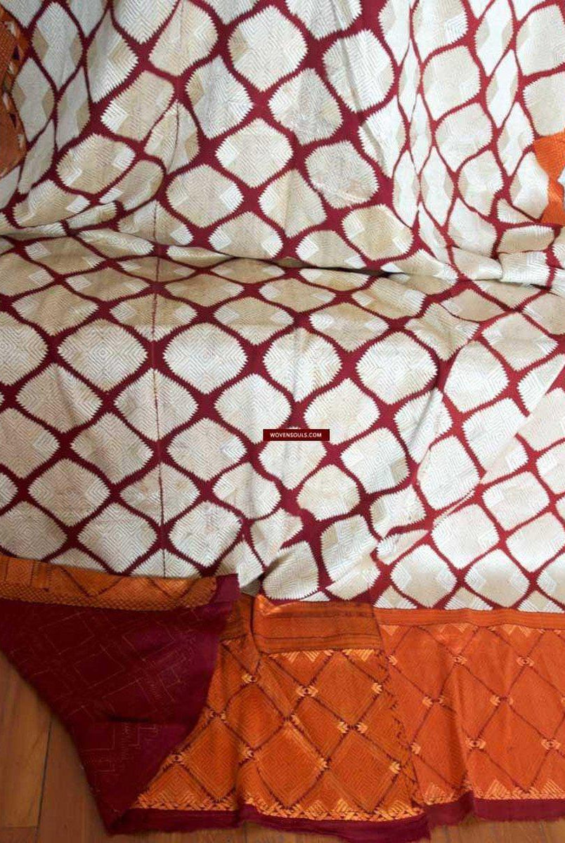 603 VERKAUFT Seltener weißer Chand Bagh Phulkari Hochzeit Textilstickerei-WOVENSOULS-Antike-Vintage-Textilien-Kunst-Dekor