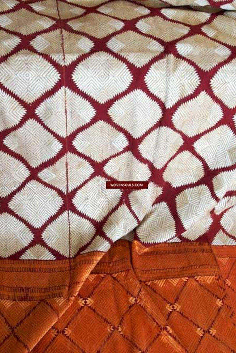 603 VERKAUFT Seltener weißer Chand Bagh Phulkari Hochzeit Textilstickerei-WOVENSOULS-Antike-Vintage-Textilien-Kunst-Dekor