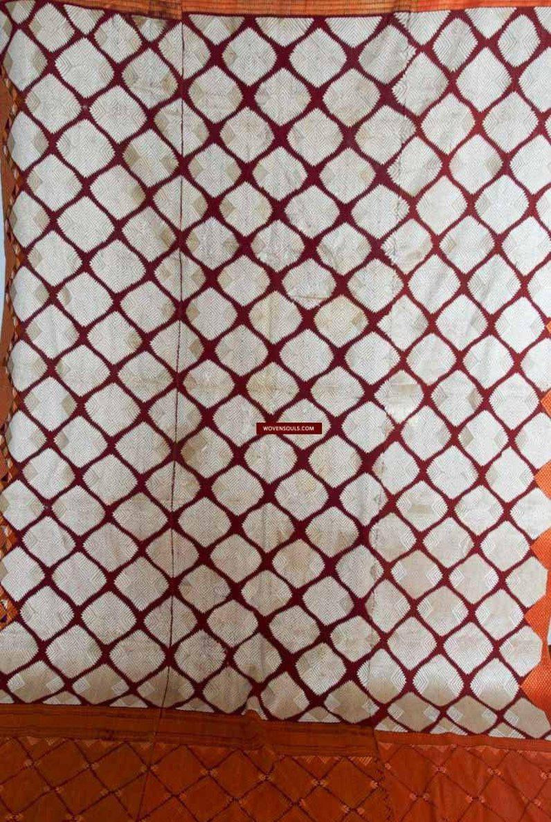 603 VERKAUFT Seltener weißer Chand Bagh Phulkari Hochzeit Textilstickerei-WOVENSOULS-Antike-Vintage-Textilien-Kunst-Dekor