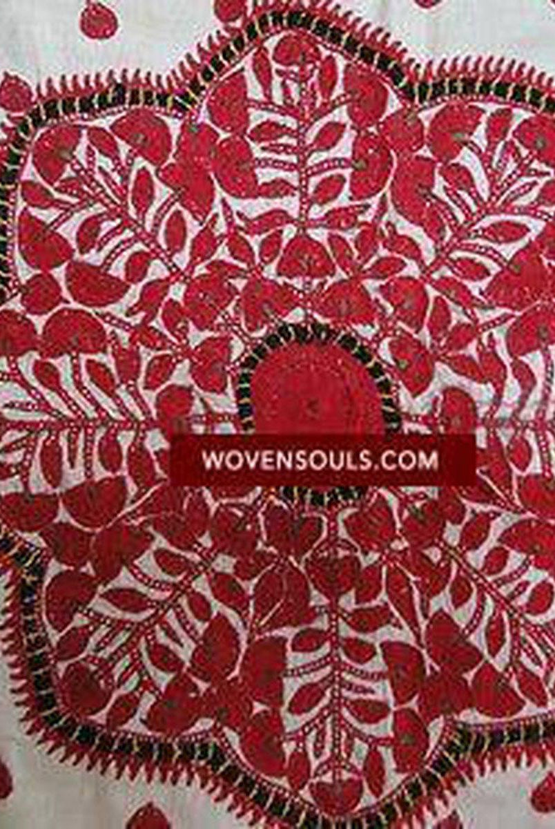 608 VENDUTO Scialle ricamato Odhana Abochani in seta antica-WOVENSOULS-Arredamento artistico-tessile-vintage-antico