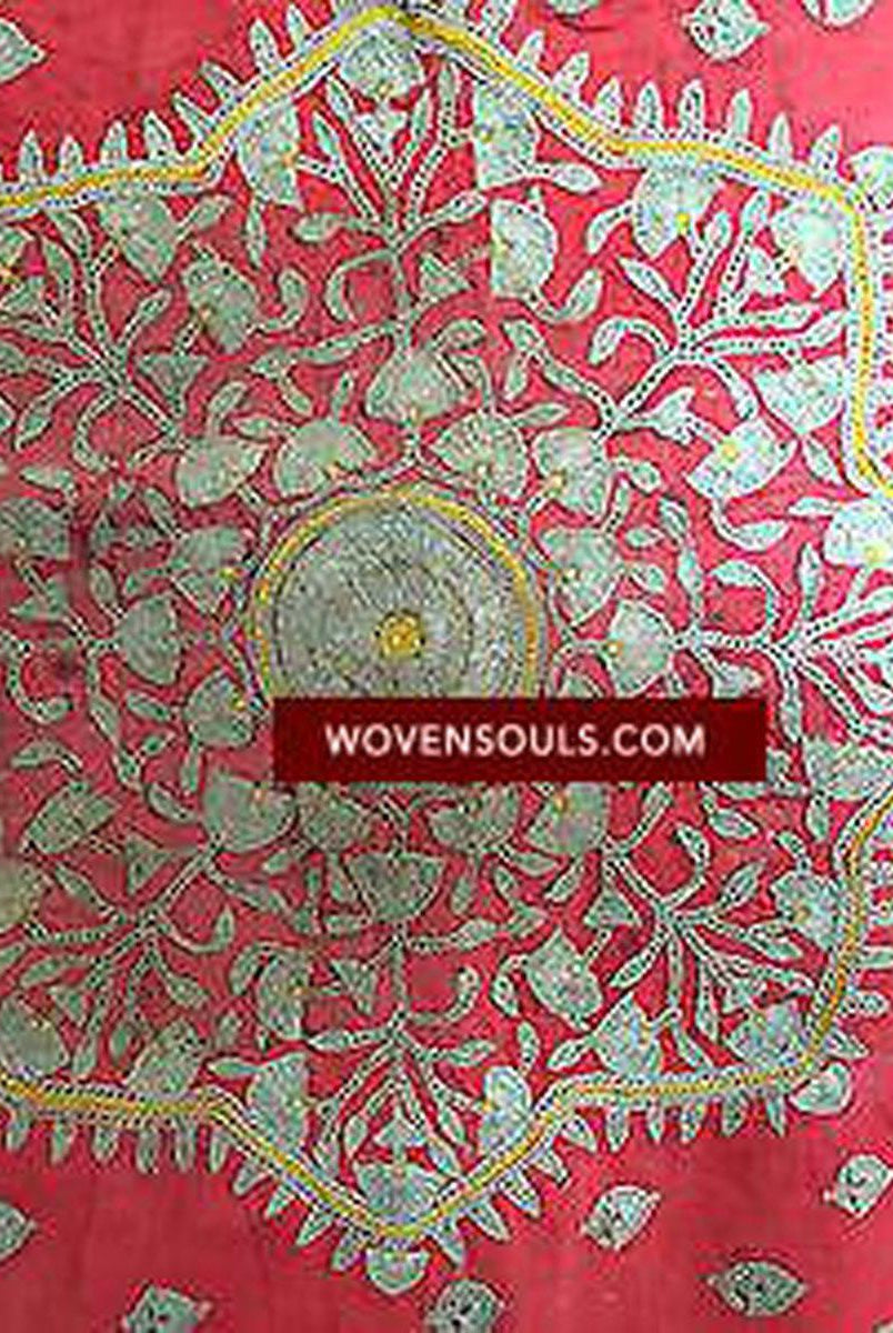 609 SOLD Rare Wedding Odhana Abochani Phulkari Shawl Textile from Sindh-WOVENSOULS-Antique-Vintage-Textiles-Art-Decor
