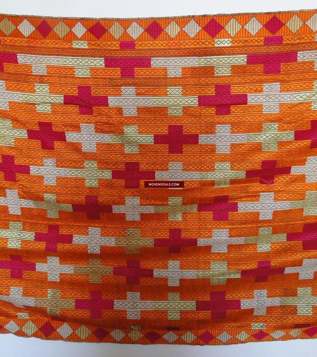 610 SOLD Old Phulkari Bagh Textile with Belan Motif-WOVENSOULS-Antique-Vintage-Textiles-Art-Decor