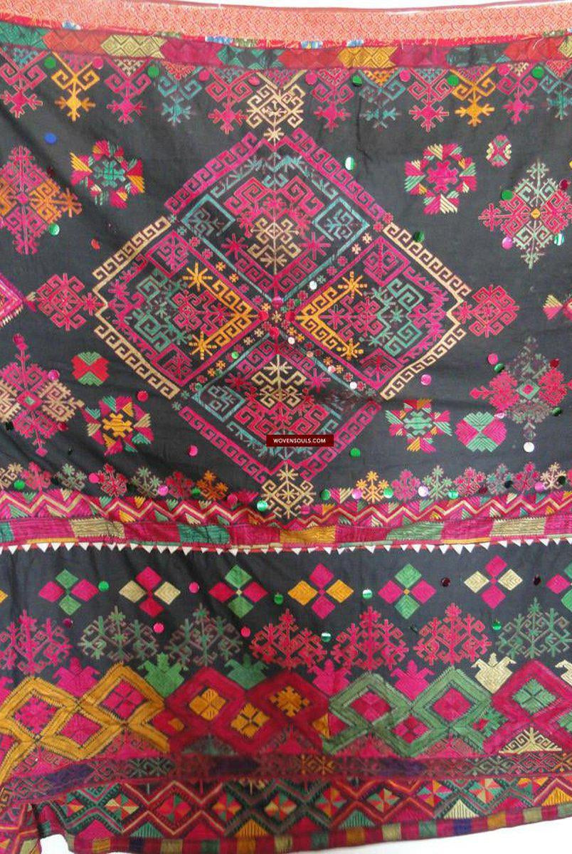 612 Superb ANtique Kohistan Wedding Shawl A+with Embroidery Textile Art-WOVENSOULS-Antique-Vintage-Textiles-Art-Decor