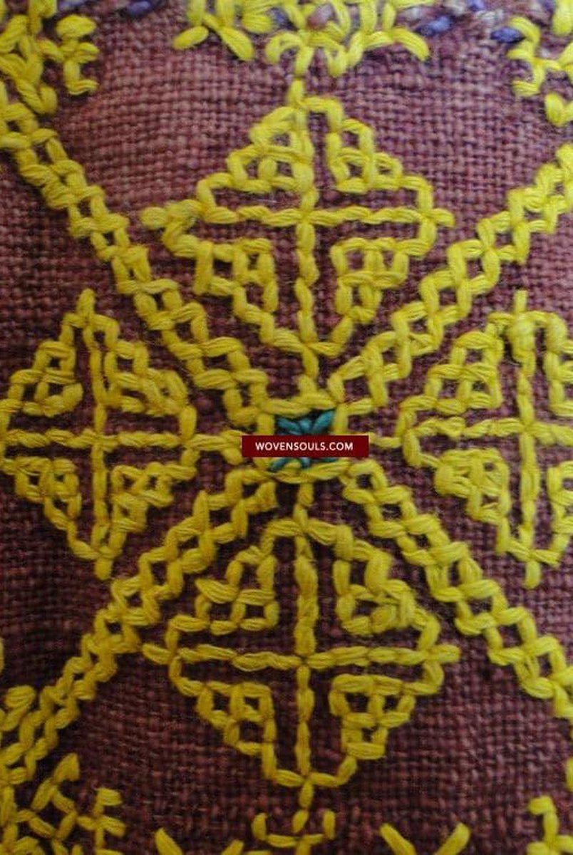 613 Old Rajasthan Wedding Shawl with - Palindrome - Double Sided Embroidery Rajasthan-WOVENSOULS-Antique-Vintage-Textiles-Art-Decor
