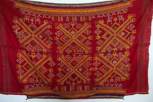 617 Old Wool Shekhawati Bishnoi Wedding Shawl Indian Textile Rajasthan-WOVENSOULS-Antique-Vintage-Textiles-Art-Decor
