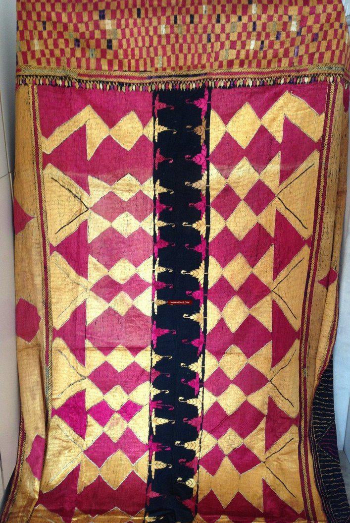 684 Superb Sar Pallu Phulkari Textile-WOVENSOULS-Antique-Vintage-Textiles-Art-Decor