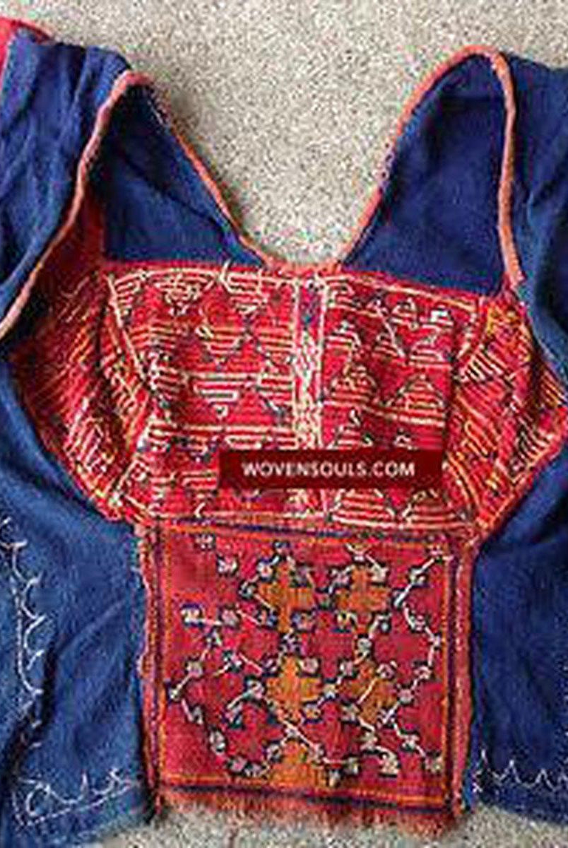 708 SOLD Rare Banjara Choli Blouse - Handspun cotton - Handwoven Cloth Handstitched Garment-WOVENSOULS-Antique-Vintage-Textiles-Art-Decor