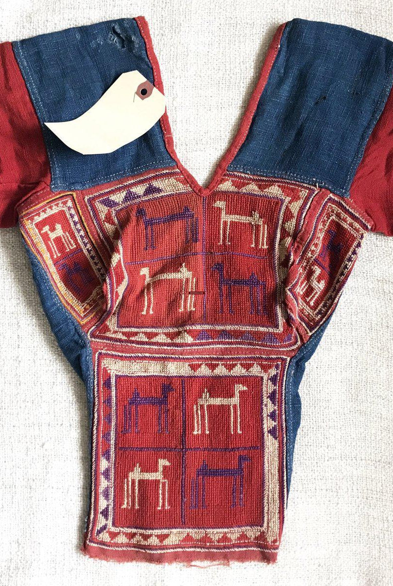 709 SOLD Rare Banjara Choli Blouse - Handspun cotton - Handwoven Cloth Handstitched Garment-WOVENSOULS-Antique-Vintage-Textiles-Art-Decor