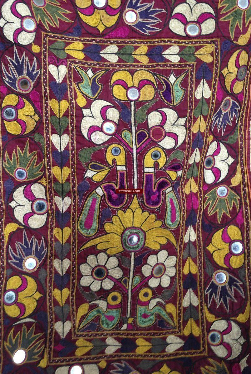 727 Old Cradle Cloth Ghodiyu or Dhaniyo Embroidered Textile Art-WOVENSOULS-Antique-Vintage-Textiles-Art-Decor