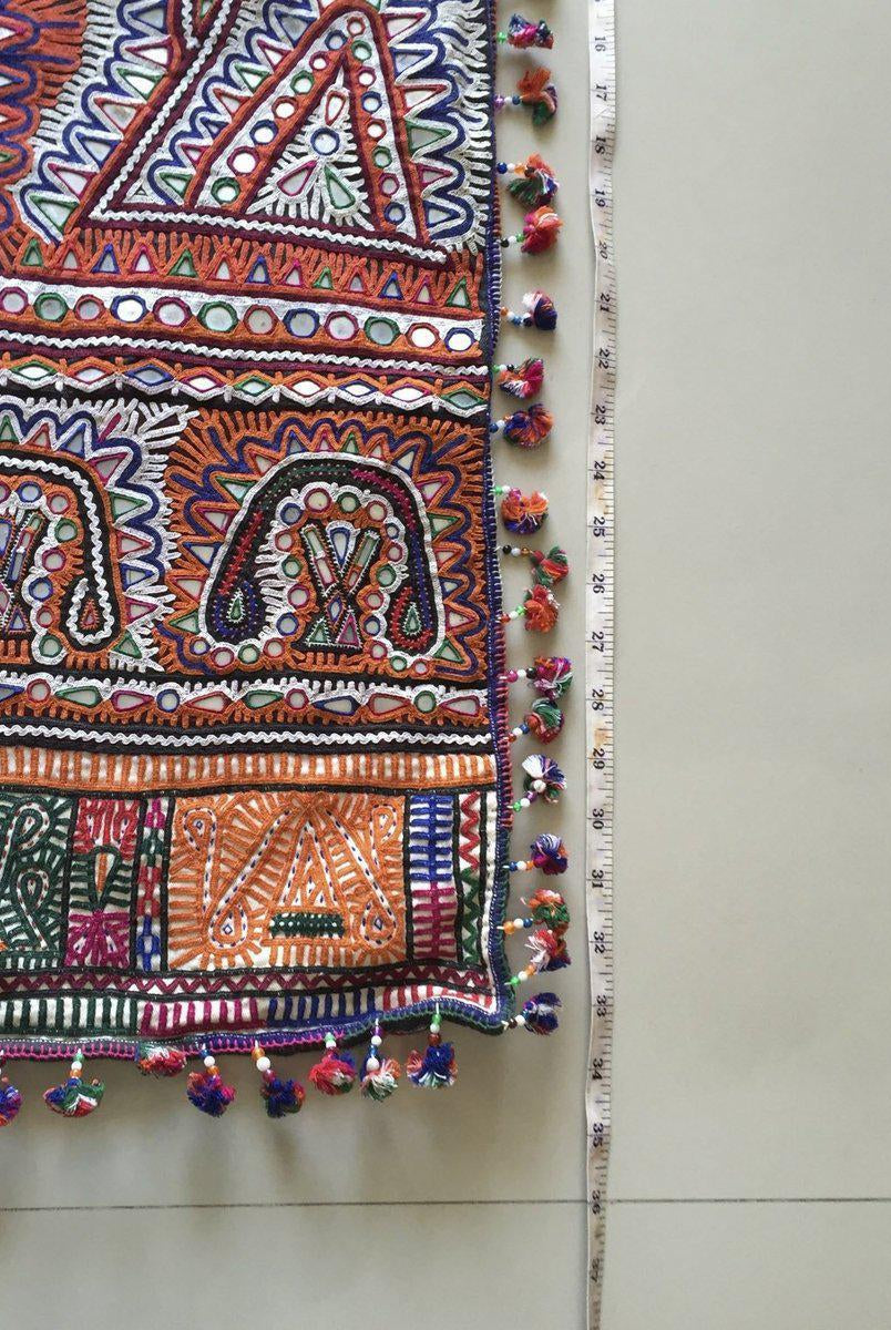 732 Vintage Rabari Embroidery Textile Art Dowry Bag-WOVENSOULS-Antique-Vintage-Textiles-Art-Decor