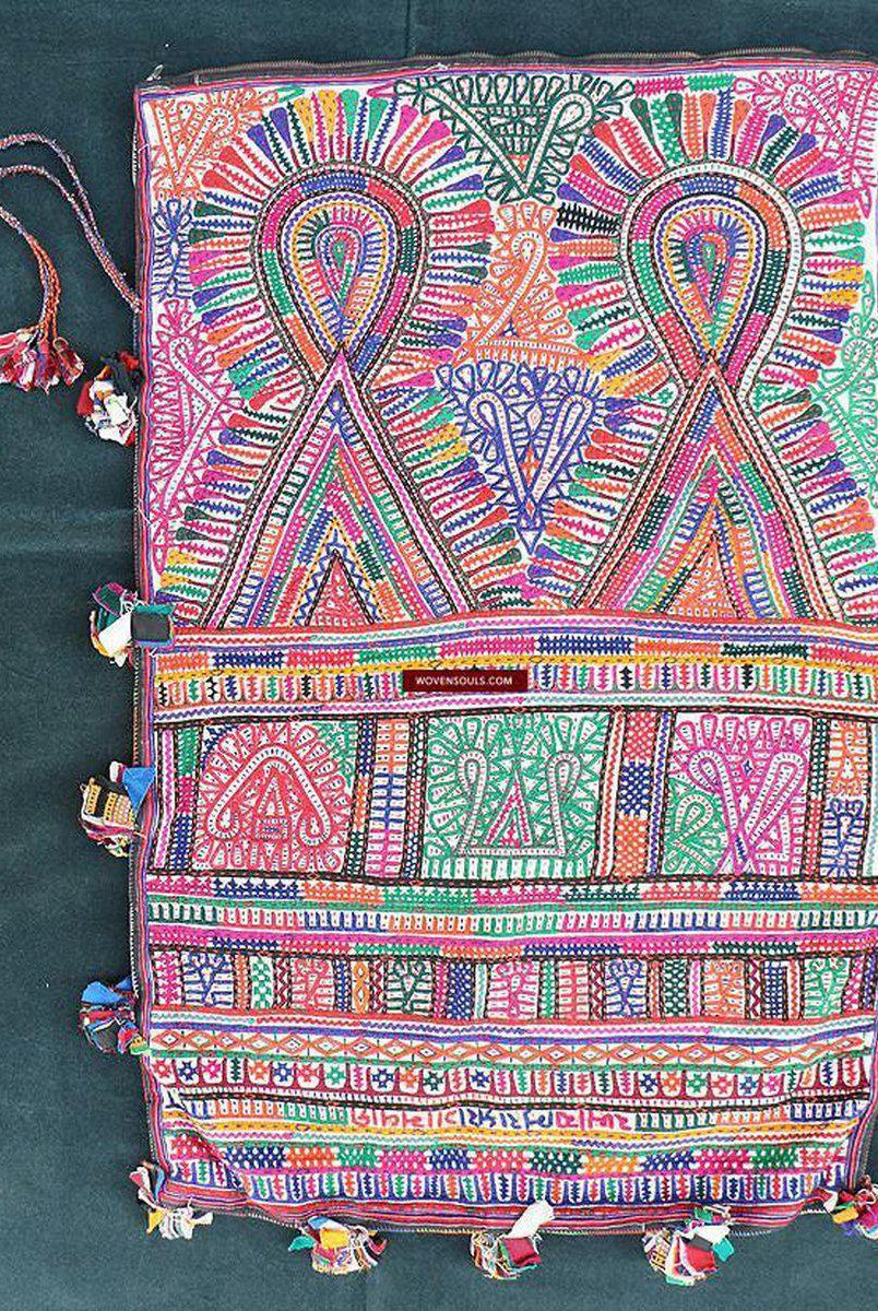 735 Vintage Debariya Rabari Embroidered Dowry Bag-WOVENSOULS-Antique-Vintage-Textiles-Art-Decor