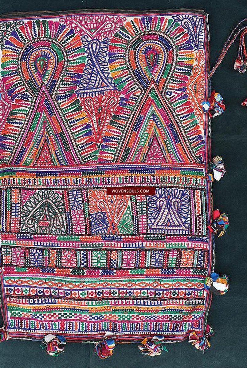 735 Vintage Debariya Rabari Embroidered Dowry Bag-WOVENSOULS-Antique-Vintage-Textiles-Art-Decor