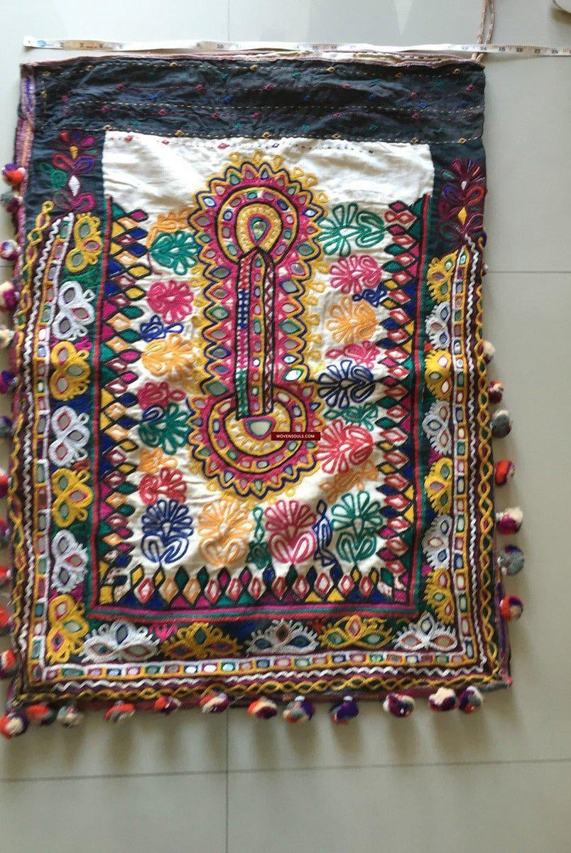 736 Vintage Rabari Dowry Bag with Embroidery - Textile Art of Gujarat-WOVENSOULS-Antique-Vintage-Textiles-Art-Decor