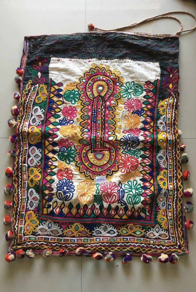 736 Vintage Rabari Dowry Bag with Embroidery - Textile Art of Gujarat-WOVENSOULS-Antique-Vintage-Textiles-Art-Decor