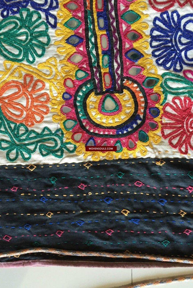 736 Vintage Rabari Dowry Bag with Embroidery - Textile Art of Gujarat-WOVENSOULS-Antique-Vintage-Textiles-Art-Decor