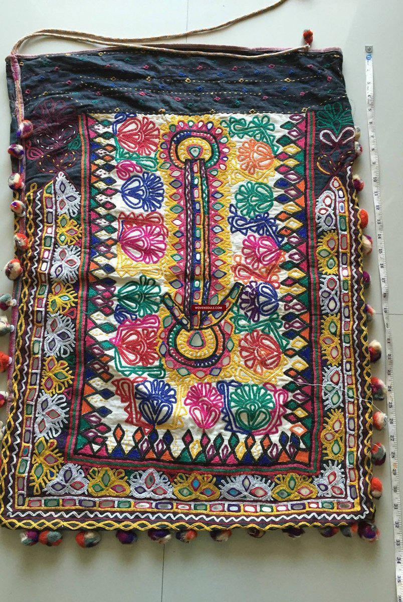 736 Vintage Rabari Dowry Bag with Embroidery - Textile Art of Gujarat-WOVENSOULS-Antique-Vintage-Textiles-Art-Decor