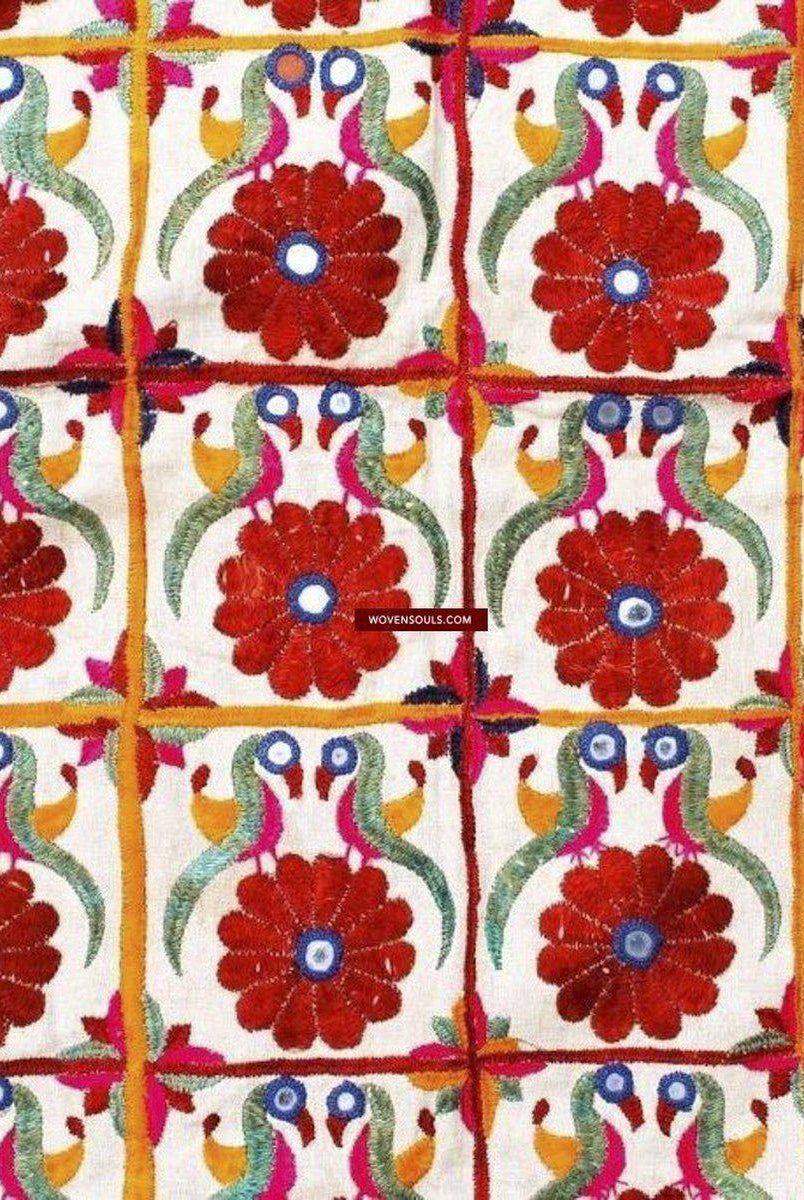 738 Vintage Chandarvo ceremonial canopy with Superb Silk Embroidery-WOVENSOULS-Antique-Vintage-Textiles-Art-Decor
