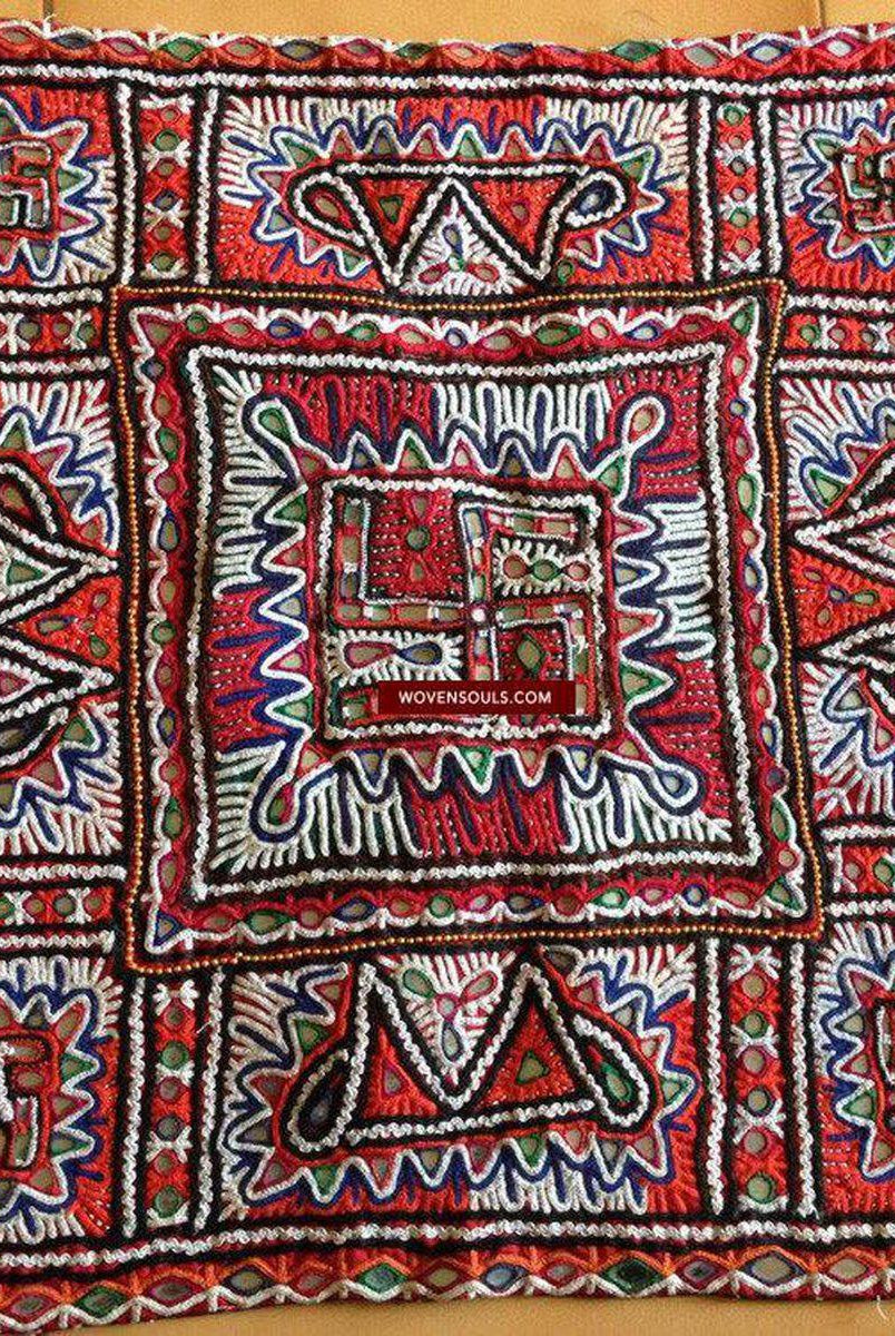761 Single Kachi Rabari Chaakla-WOVENSOULS-Antique-Vintage-Textiles-Art-Decor