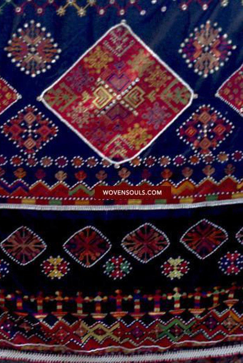 771 SOLD Vintage Kohistan Wedding Shawl with superfine Abbasi Embroidery-WOVENSOULS-Antique-Vintage-Textiles-Art-Decor