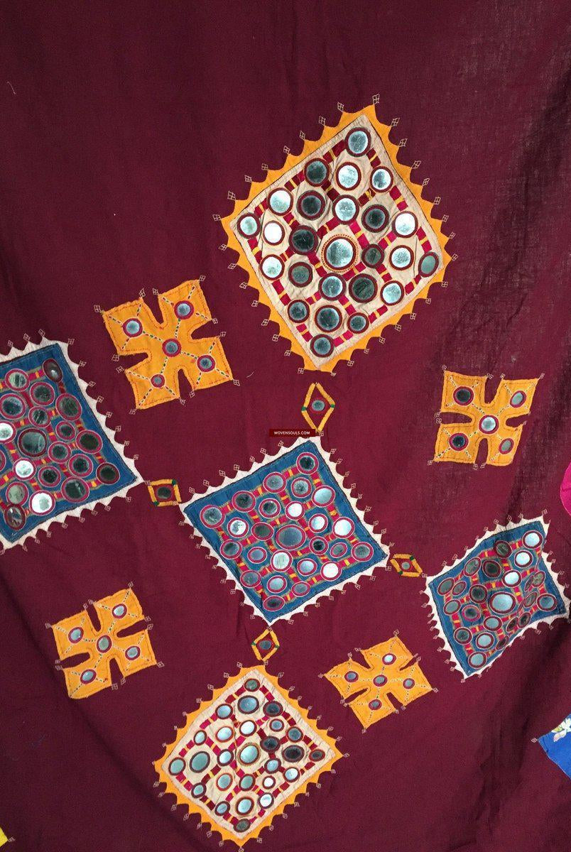 859 Banjara Odhana Shawl with Large-Mirrors-WOVENSOULS-Antique-Vintage-Textiles-Art-Decor