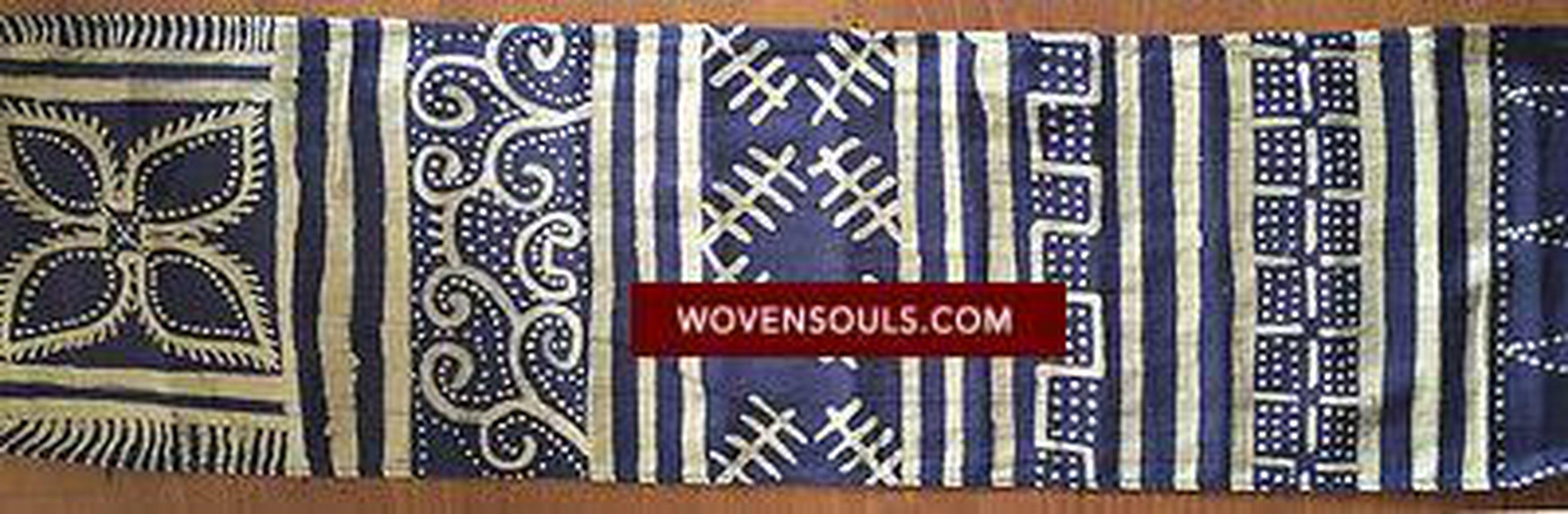 880 Vintage Toraja Sarita - wax resist dyed ceremonial textile art banner-WOVENSOULS-Antique-Vintage-Textiles-Art-Decor