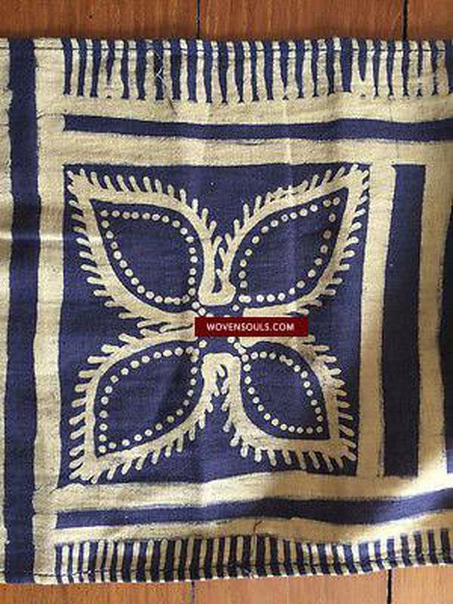 880 Vintage Toraja Sarita - wax resist dyed ceremonial textile art banner-WOVENSOULS-Antique-Vintage-Textiles-Art-Decor