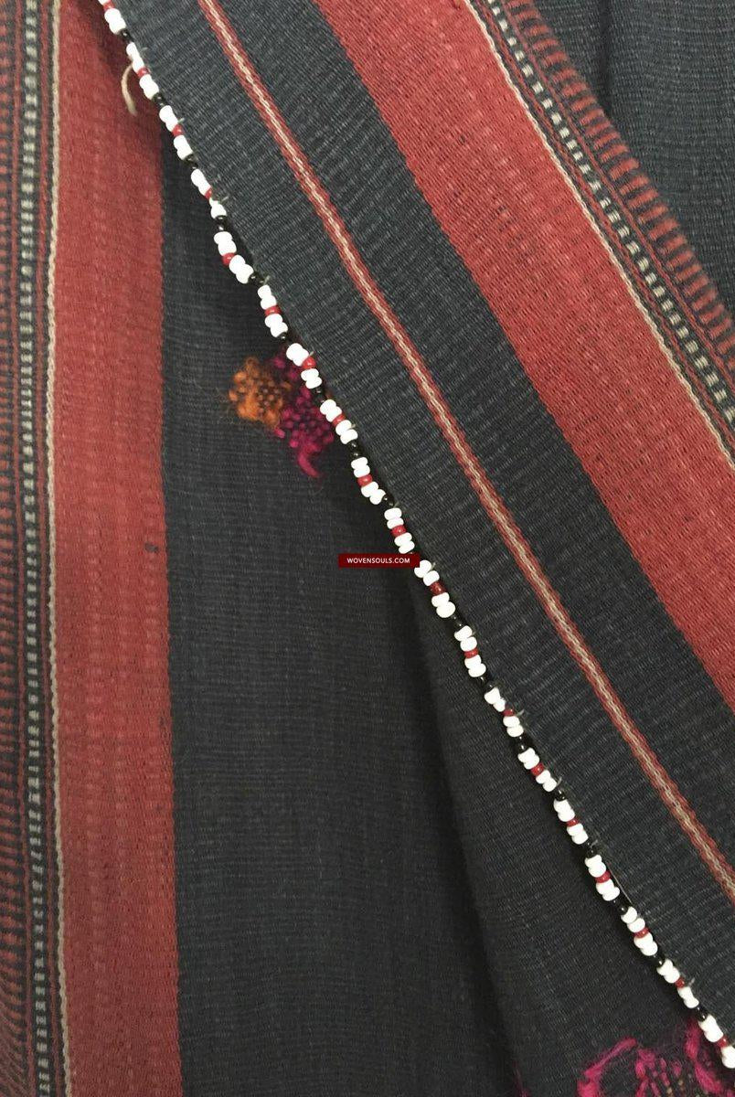 881 SOLD Vintage Batak Ulos - Beaded Shoulder Cloth of the Batak People-WOVENSOULS-Antique-Vintage-Textiles-Art-Decor