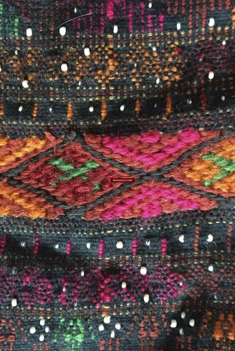 881 SOLD Vintage Batak Ulos - Beaded Shoulder Cloth of the Batak People-WOVENSOULS-Antique-Vintage-Textiles-Art-Decor
