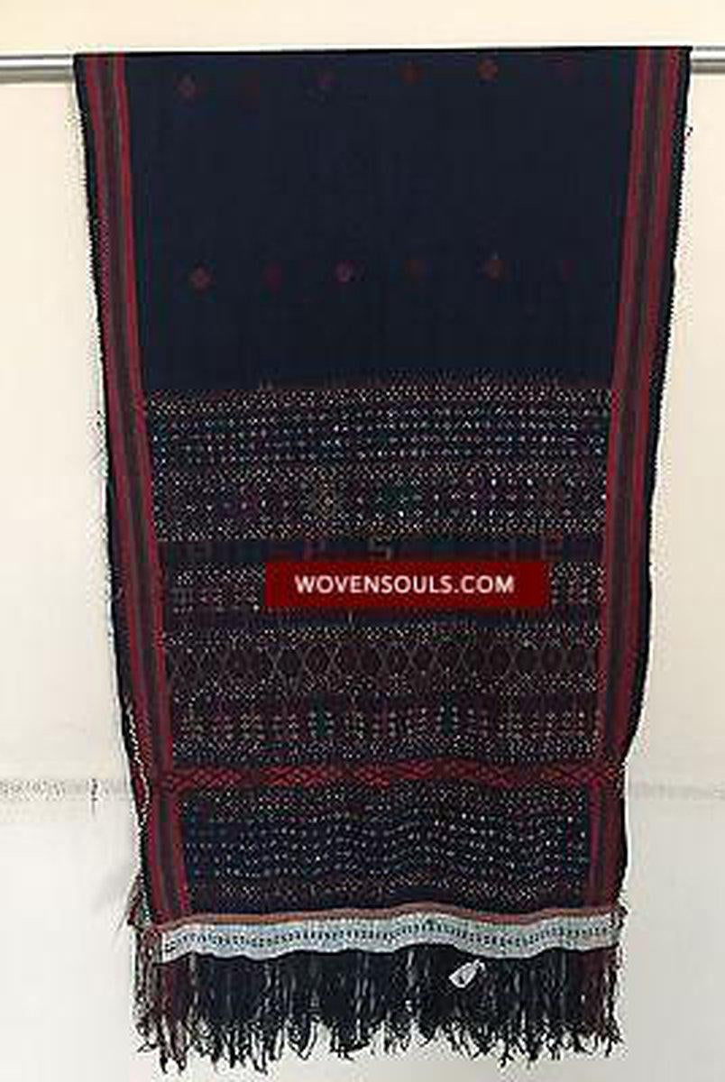 882 SOLD Rare Beaded Batak Shoulder Cloth Ulos-WOVENSOULS-Antique-Vintage-Textiles-Art-Decor